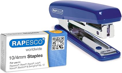 Rapesco PSE000AS Pocket Stapler with 1000 x 10/4 mm Staples, 12 Sheet Capacity, Random Assorted Colours