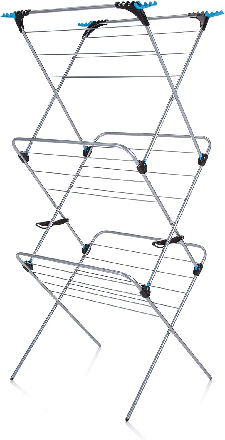 Minky 3 Tier Plus Clothes Airer, Silver
