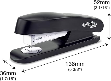 Rapesco 1756 Business Pack: 4 ECO Half Strip Staplers and 4 Boxes of 1000 26/6mm Staples, 20 Sheet Capacity, Black