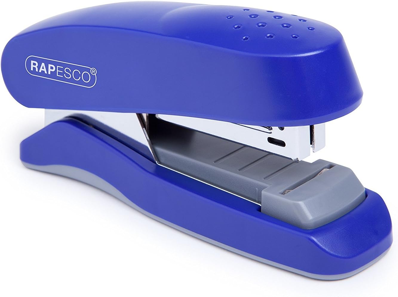 Rapesco 1143 Flat Clinch Half Strip Stapler, 25 Sheet Capacity, Blue