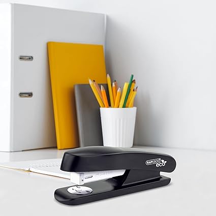 Rapesco 1756 Business Pack: 4 ECO Half Strip Staplers and 4 Boxes of 1000 26/6mm Staples, 20 Sheet Capacity, Black