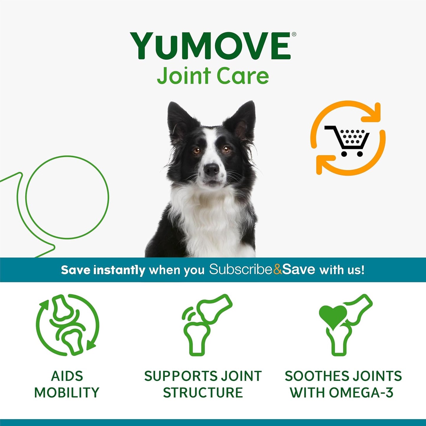 YuMOVE Joint Supplement for Dogs, Essential Dog Hip and Joint Aid for Stiff Adult Dogs with Glucosamine, Chondroitin, Green Lipped Mussel, Aged 6 to 8, 120 Tablets