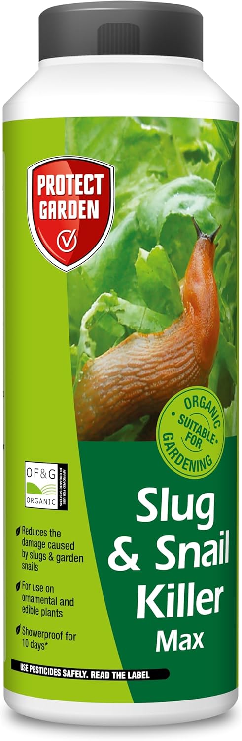 PROTECT GARDEN 86601082 Slug & Snail Killer Max, 800G - Powerful Slug Killer Pellets - for Protecting Ornamental Plants and Garden Vegetables - Snail Repellant - Approved for Organic Gardening
