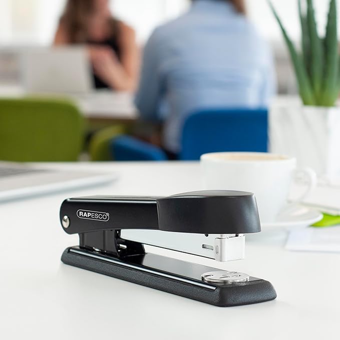 Rapesco 1602 Germ-Savvy Antibacterial Marlin Stapler, 25 Sheet Capacity and 2000 26/6 mm Staples, Black