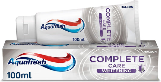 Aquafresh Complete Care Whitening Toothpaste, Helps Restore Your Teeth’s Natural Whiteness, Actively Deep Cleans and Freshens Whole Mouth, 100ml