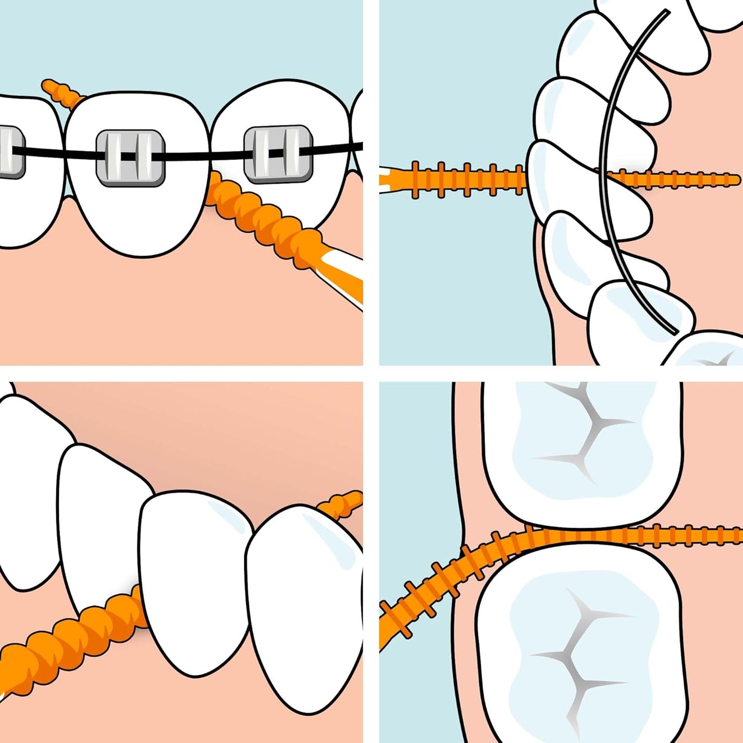 TePe EasyPick Toothpicks, Orange, ISO XS-S, 60pcs, Dental Plaque Removal Tool, efficient and Easy Cleaning Between The Teeth, toothpicks for Narrow Gaps