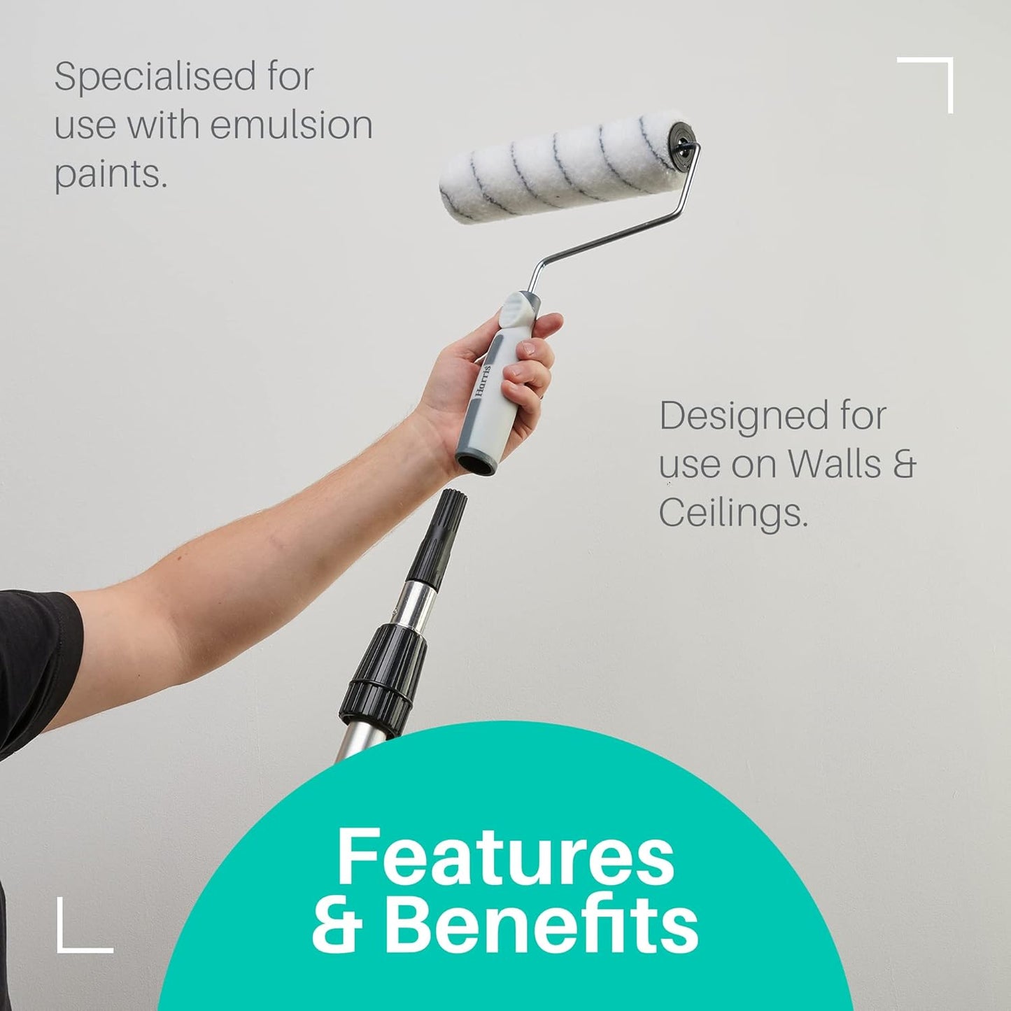Harris Seriously Good Walls & Ceilings Twin Medium Pile Paint Roller Set with Tray & Frame | 9"