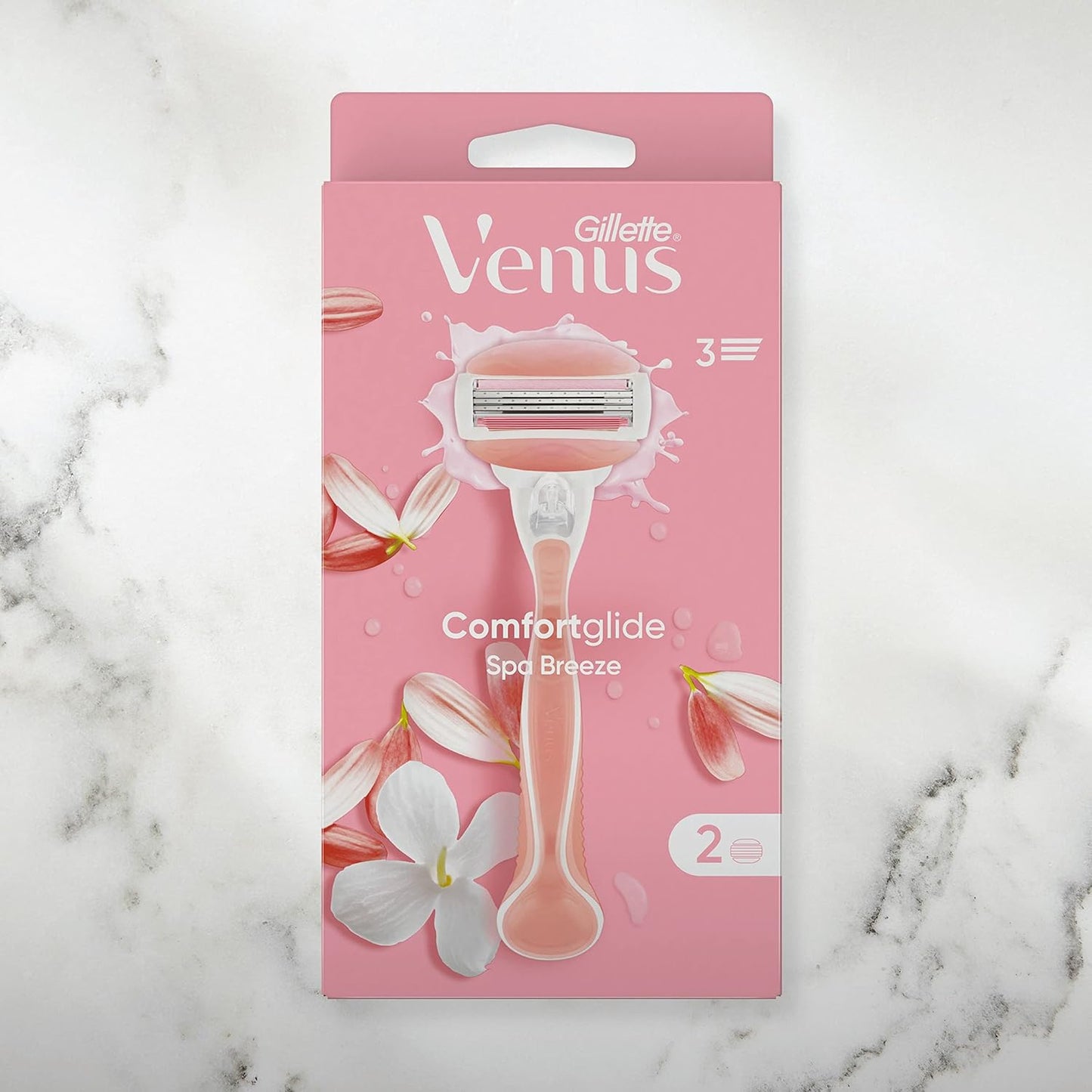 Gillette Venus Comfortglide Spa Breeze Women's Razor- 3 Blades, 3 built-in blades for a smooth, close shave that lasts