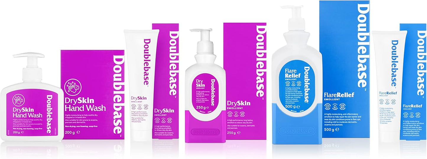 Doublebase Dry Skin Emollient. Clinically Proven Moisturiser for Eczema, Psoriasis and Dermatitis Treatment. Body Cream for Dry Skin Relief, 250g Pump Pack