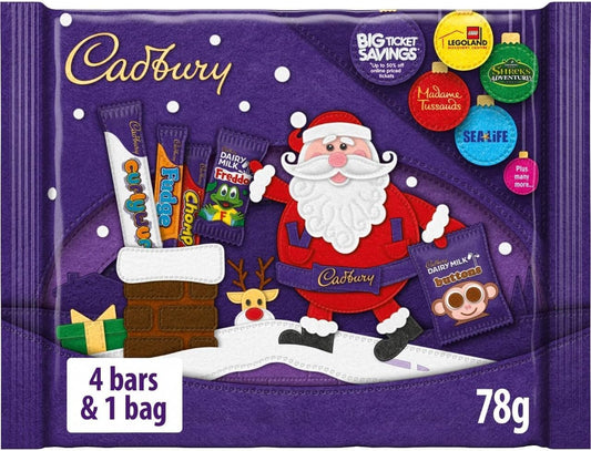 Cadbury Chocolate Selection Pack 78g Selection Boxes Christmas Dairy Milk Chocolates For Kids Stocking Fillers School Office Parties Bulk Xmas Fillers Santa Bundle Festive Chocolate Hamper (1 Pack)