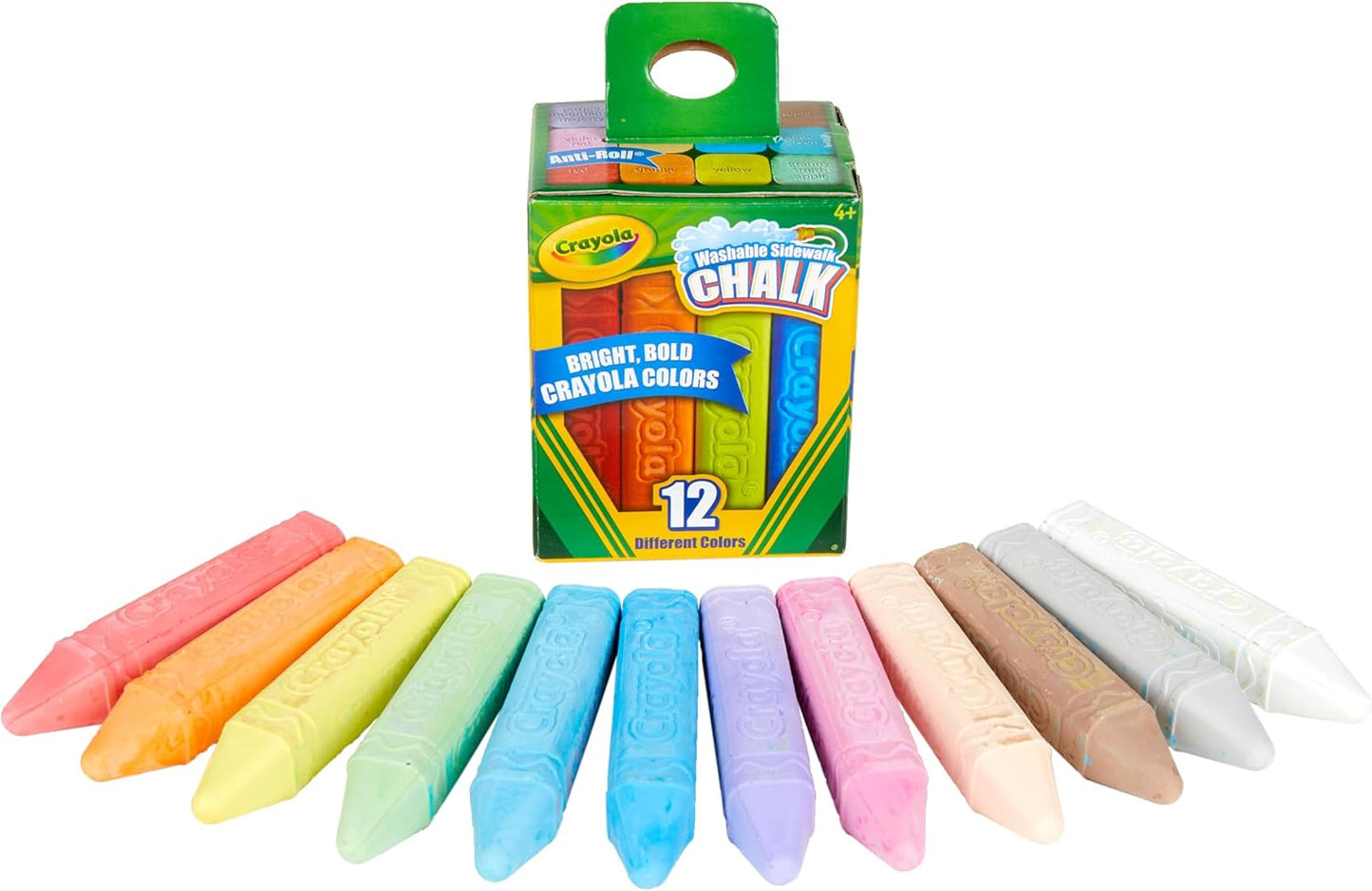 CRAYOLA Outdoor Chalk - Assorted Colours (Pack of 12) | Perfect for Drawing on the Pavement or Patio - Easily Washes Away with Water! | For Ages 4+