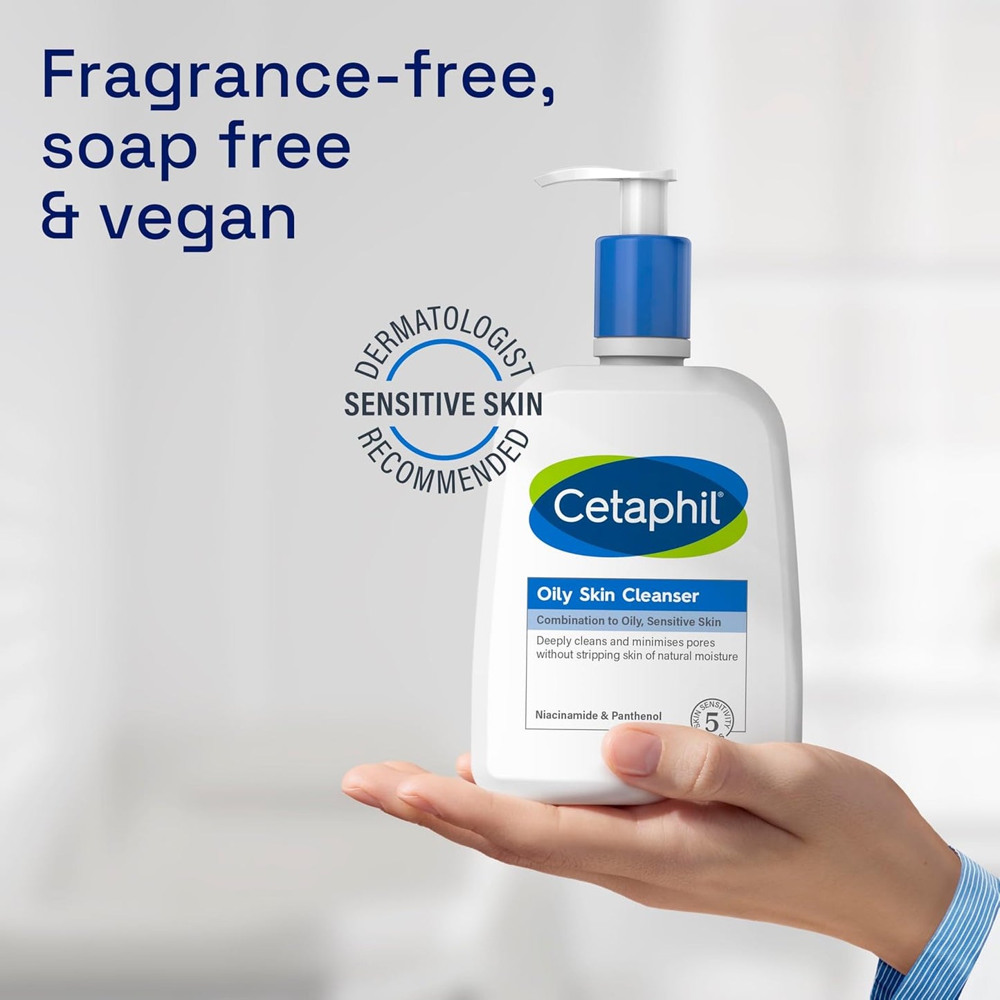Cetaphil Oily Skin Cleanser, 473ml, Face Wash, For Combination to Oily Sensitive Skin, With Niacinamide