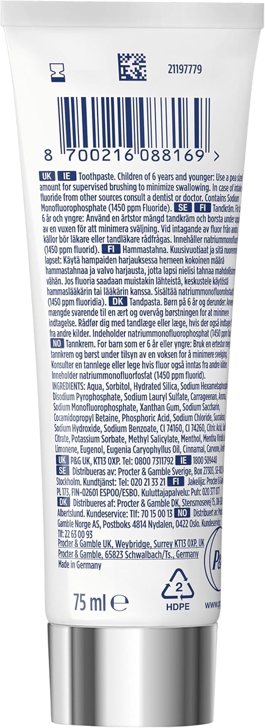 Oral-B Pro-3D White Clinical Intensive Whitening Toothpaste Radiant White 75ml