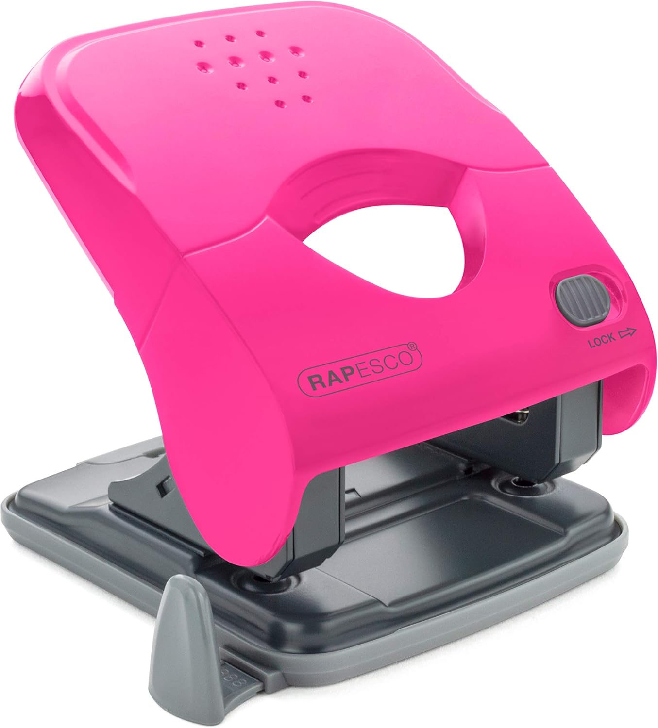 Rapesco 1527 X5-40ps Less Effort 2 Hole Punch, 40 Sheet Capacity, Hot Pink