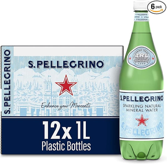 San Pellegrino Sparkling Natural Mineral Water (1L) - Pack of 6