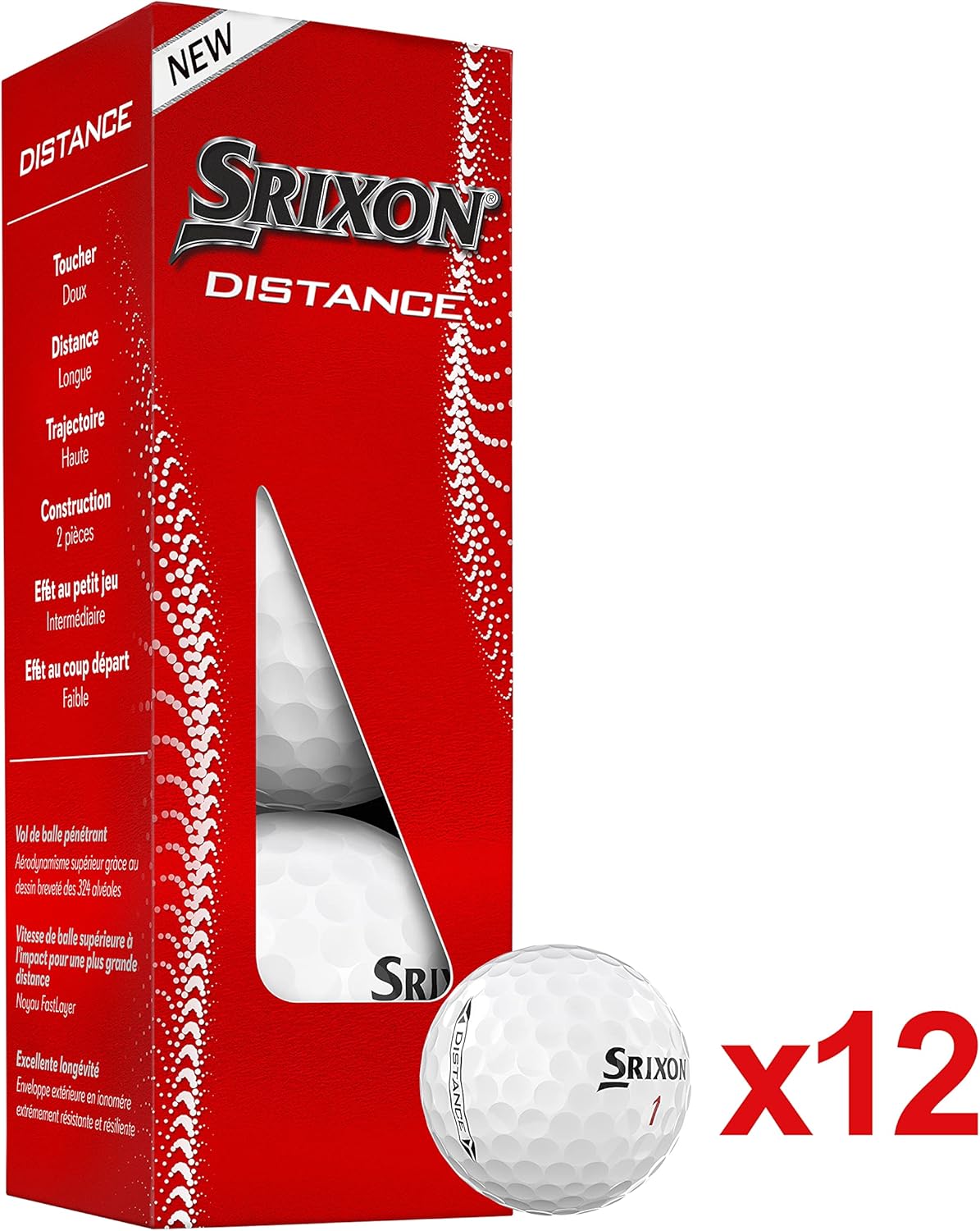 Srixon Distance 10 (NEW MODEL) - Dozen Golf Balls - High Velocity and Responsive Feel - Resistant and Durable - Premium Golf Accessories and Golf Gifts