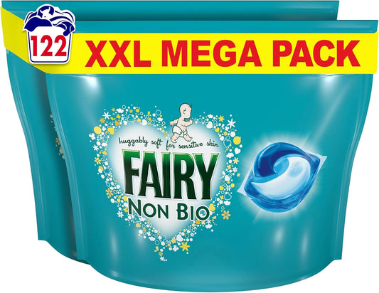 Fairy Non Bio PODS® Washing Liquid Capsules, For Sensitive Skin, 122 Washes (61x2)