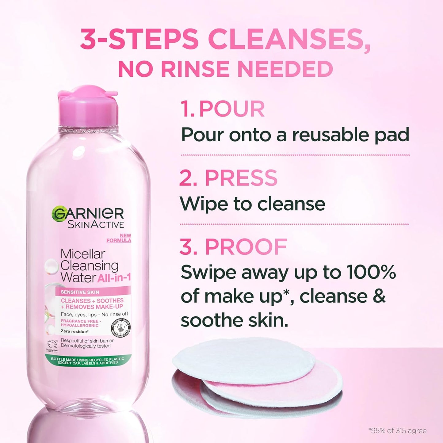 Garnier Micellar Cleansing Water, Gentle face Cleanser & Makeup Remover, Fragrance-Free, Vegan Formula, Suitable For All Skin Types, Even Sensitive, Skin Active, 700ml