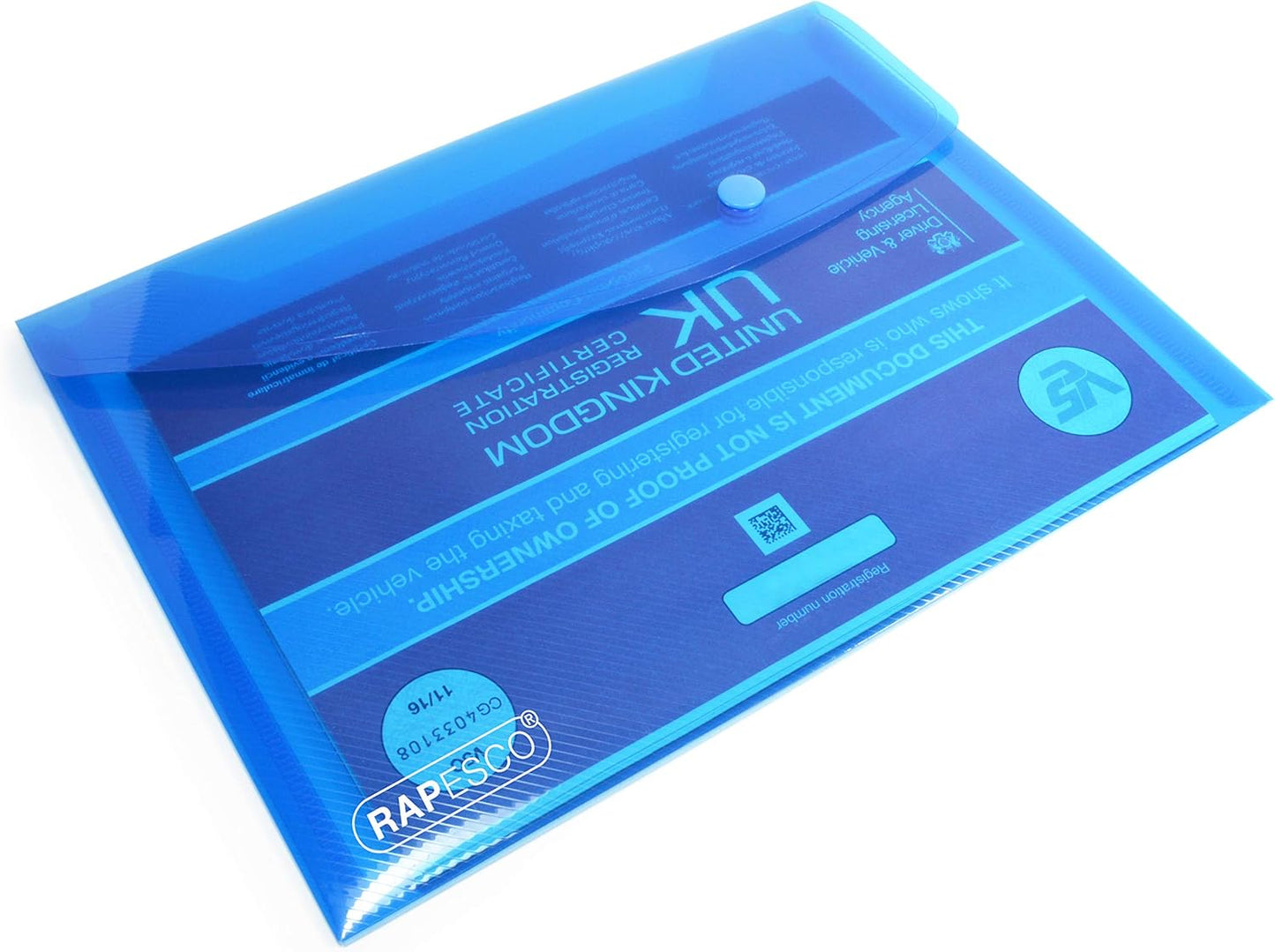 Rapesco 0700 ID Popper Wallet, A4+, Bright Transparent Colours, Pack of 5