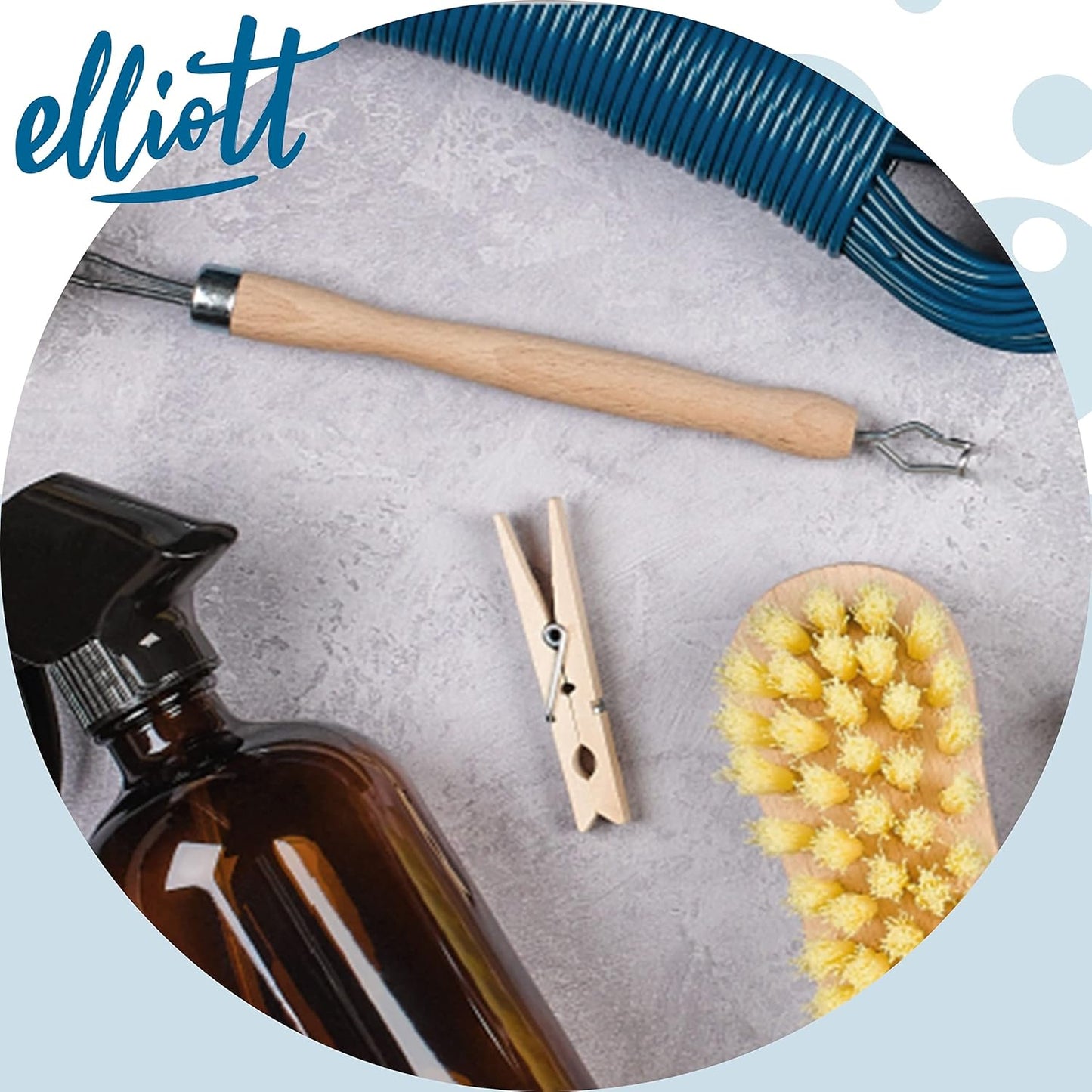 Elliott Hardwood Clothes Pegs with Metal Coil Spring for Firm Grip, Contoured to Prevent Leaving Marks on Clothing, This Pack Include 36 Pegs Ideal for Outdoor and Indoor Use