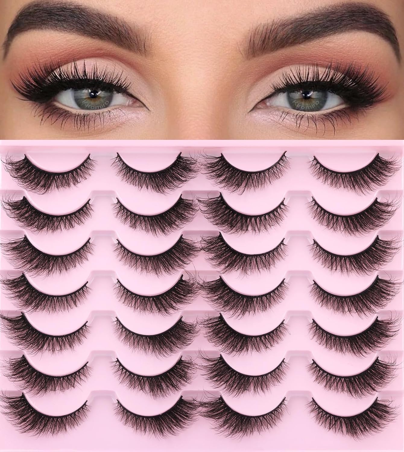 28 Pairs False Lashes - Natural Short Eyelashes, Mink Lash Pack - Cat Eye & Fox Eye Lashes