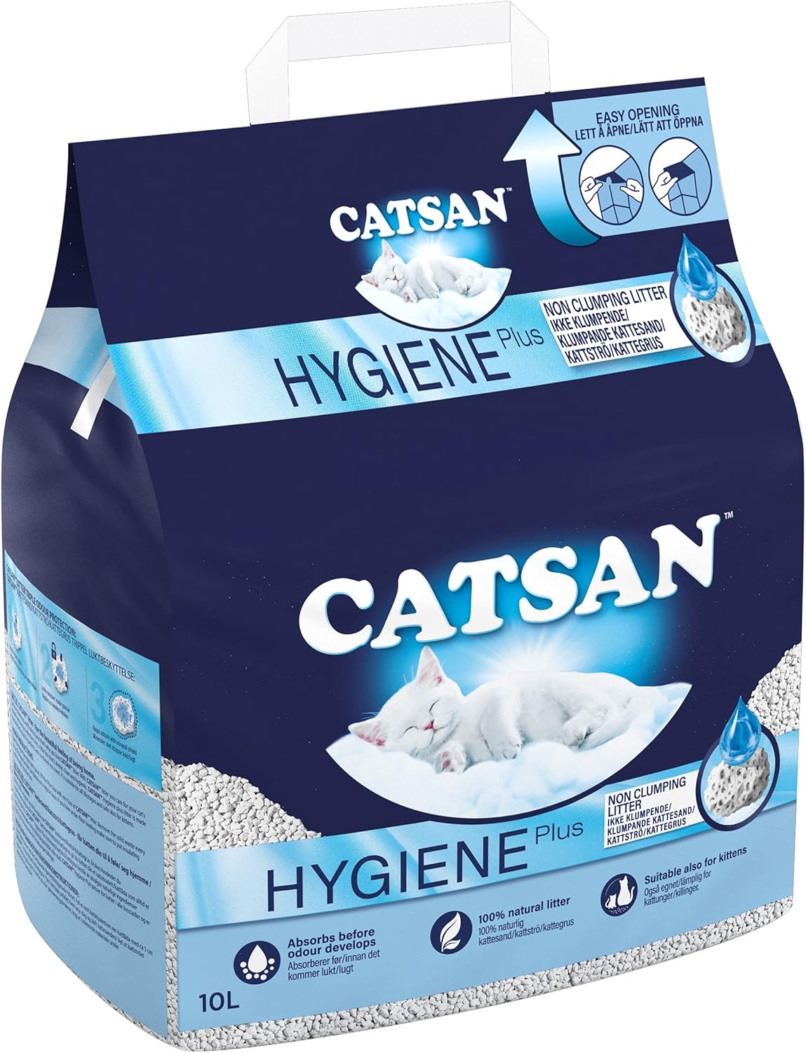 Catsan Hygiene Non-Clumping Cat Litter | 10 Litre, White