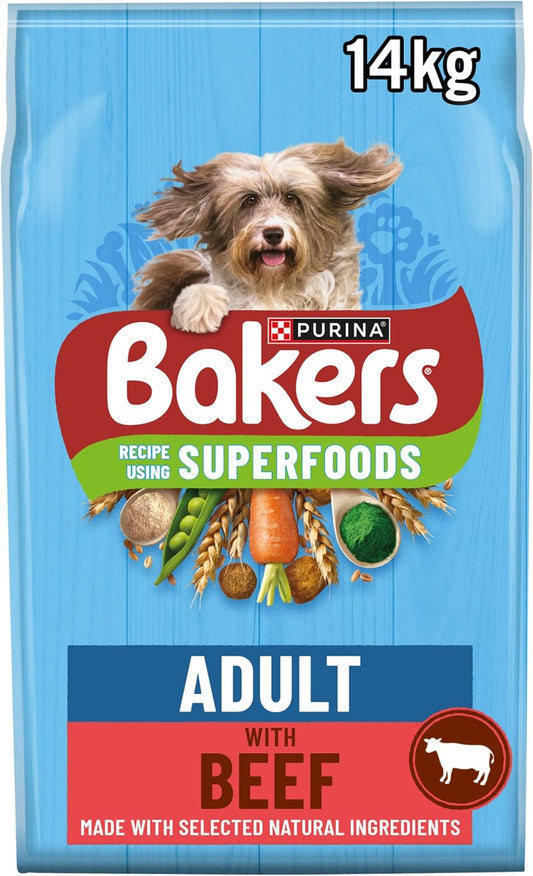 Bakers Adult Dog Beef & Veg Dry Food 14kg