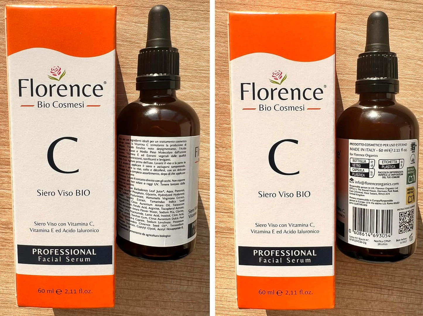 Big 2.11oz. Organic Vitamin C Serum for Face with Hyaluronic Acid & Niacinamide. Anti-Dark Spots, Wrinkle, Aging Brightening Facial and Eye Contour Vitamin C Serum. Brightening Women and Men Skin Care