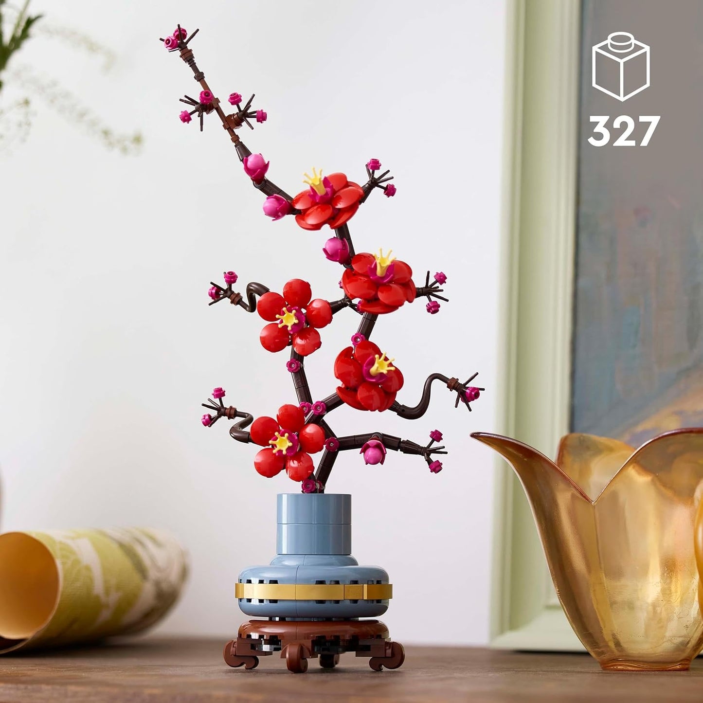 LEGO Botanicals Plum Blossom Set For Adults - Artificial Flowers for Indoor - Gifts for Mothers - Home Office Decor Display Piece incl. a Buildable Flowerpot - Botanical Collection - 10369