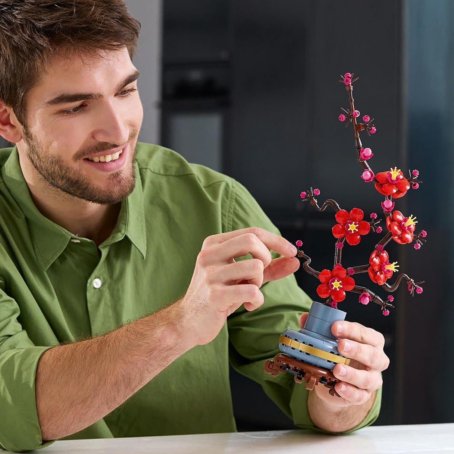 LEGO Botanicals Plum Blossom Set For Adults - Artificial Flowers for Indoor - Gifts for Mothers - Home Office Decor Display Piece incl. a Buildable Flowerpot - Botanical Collection - 10369
