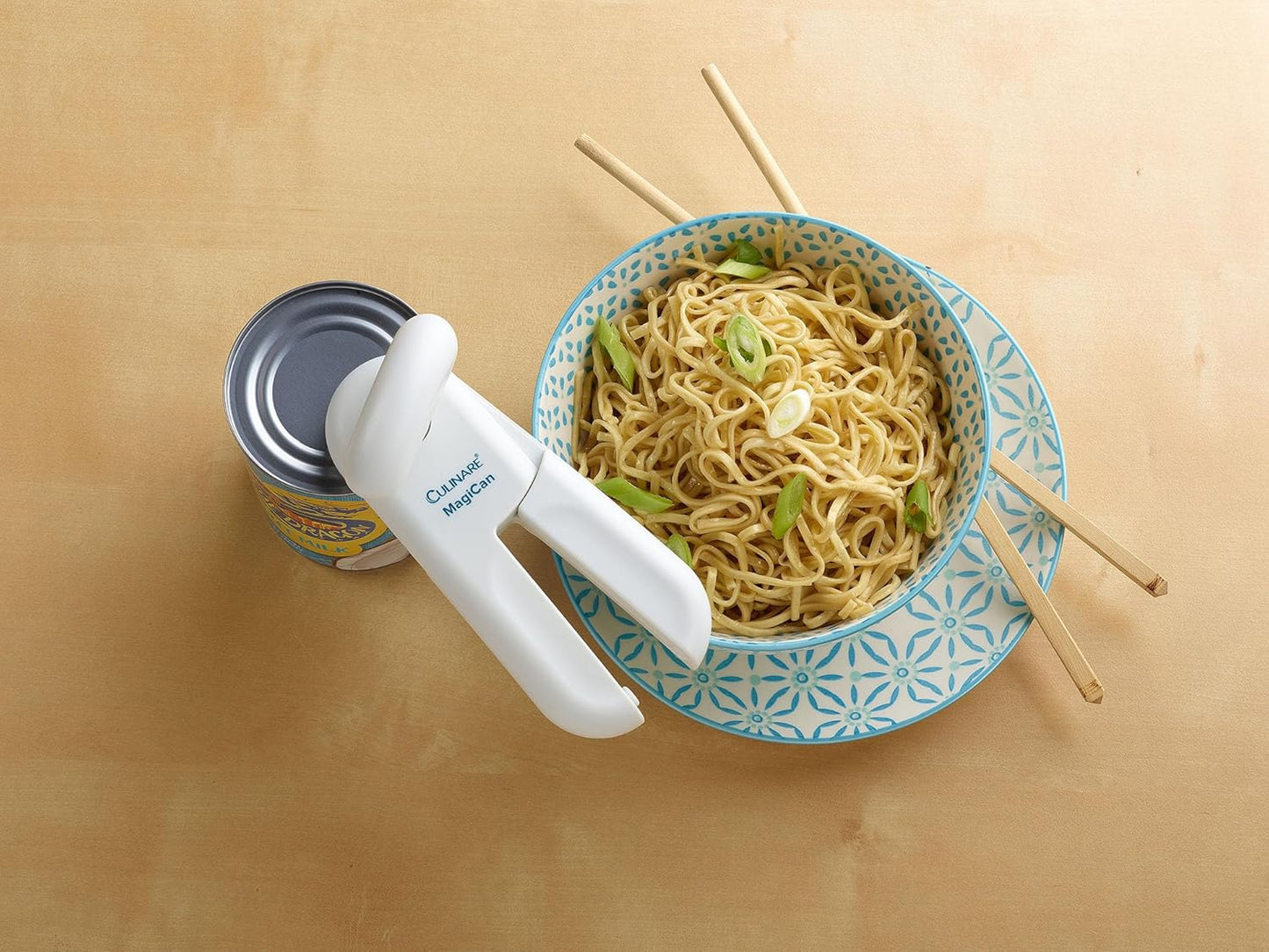 Culinare C10015 MagiCan Tin Opener, White, Plastic/Stainless Steel, Manual Can Opener, Comfortable Handle for Safety and Ease