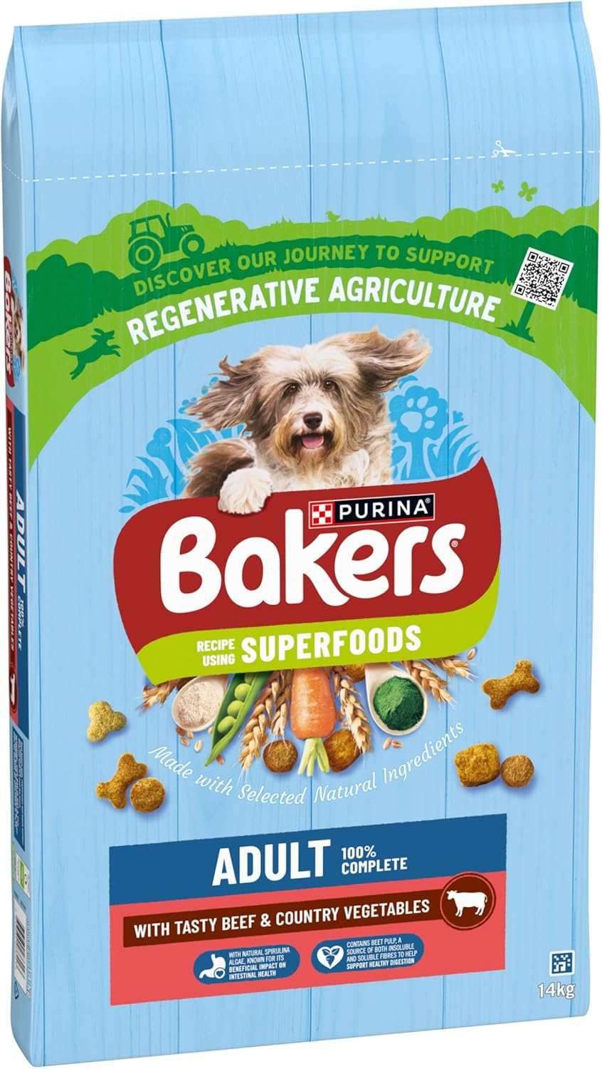 Bakers Adult Dog Beef & Veg Dry Food 14kg