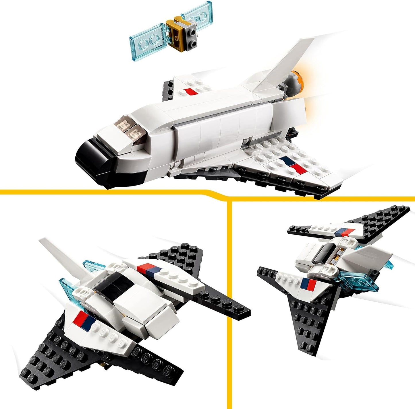 LEGO 31134 Creator 3 in 1 Space Shuttle Toy to Astronaut Figure to Spaceship, Building Toys for Kids, Boys, Girls Aged 6 and up, Creative Gift Idea