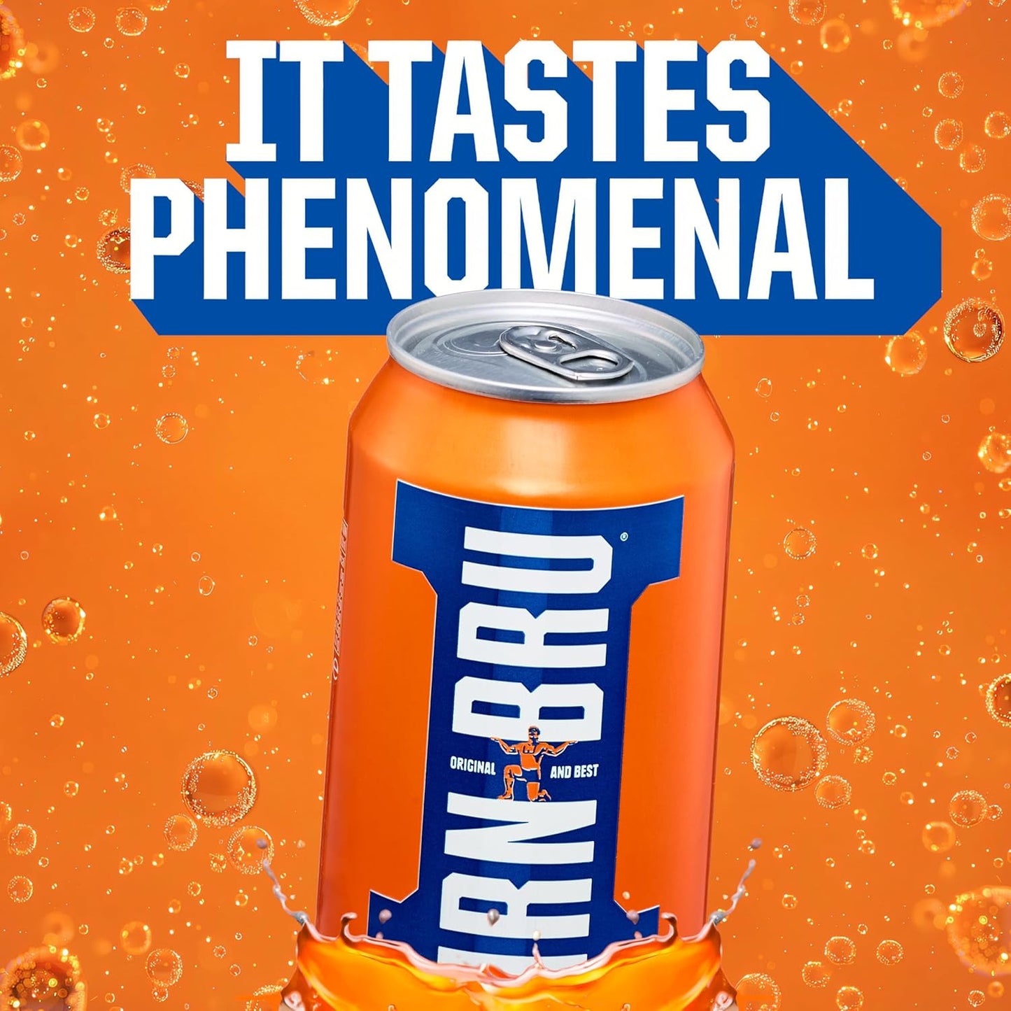 IRN-BRU Regular, 24 Pack Iconic Flavoured Fizzy Drinks Multipack Cans - 24 x 330ml Cans