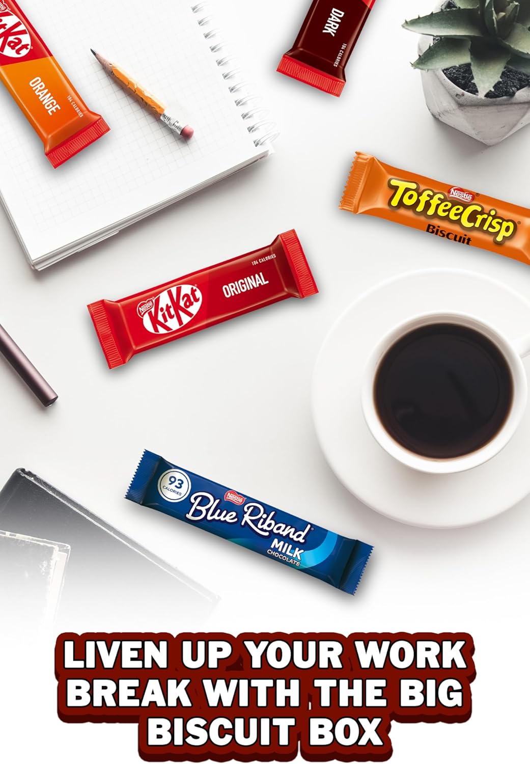 Nestlé Kitkat and Friends Big Biscuit Box | 69 x Chocolate Biscuit Bars - KitKat, Blue Riband, Toffee Crisp | Bulk Chocolate Box 1.357kg
