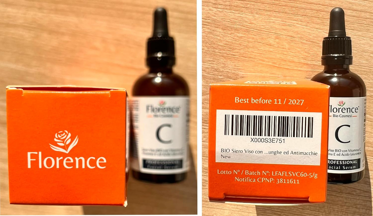 Big 2.11oz. Organic Vitamin C Serum for Face with Hyaluronic Acid & Niacinamide. Anti-Dark Spots, Wrinkle, Aging Brightening Facial and Eye Contour Vitamin C Serum. Brightening Women and Men Skin Care