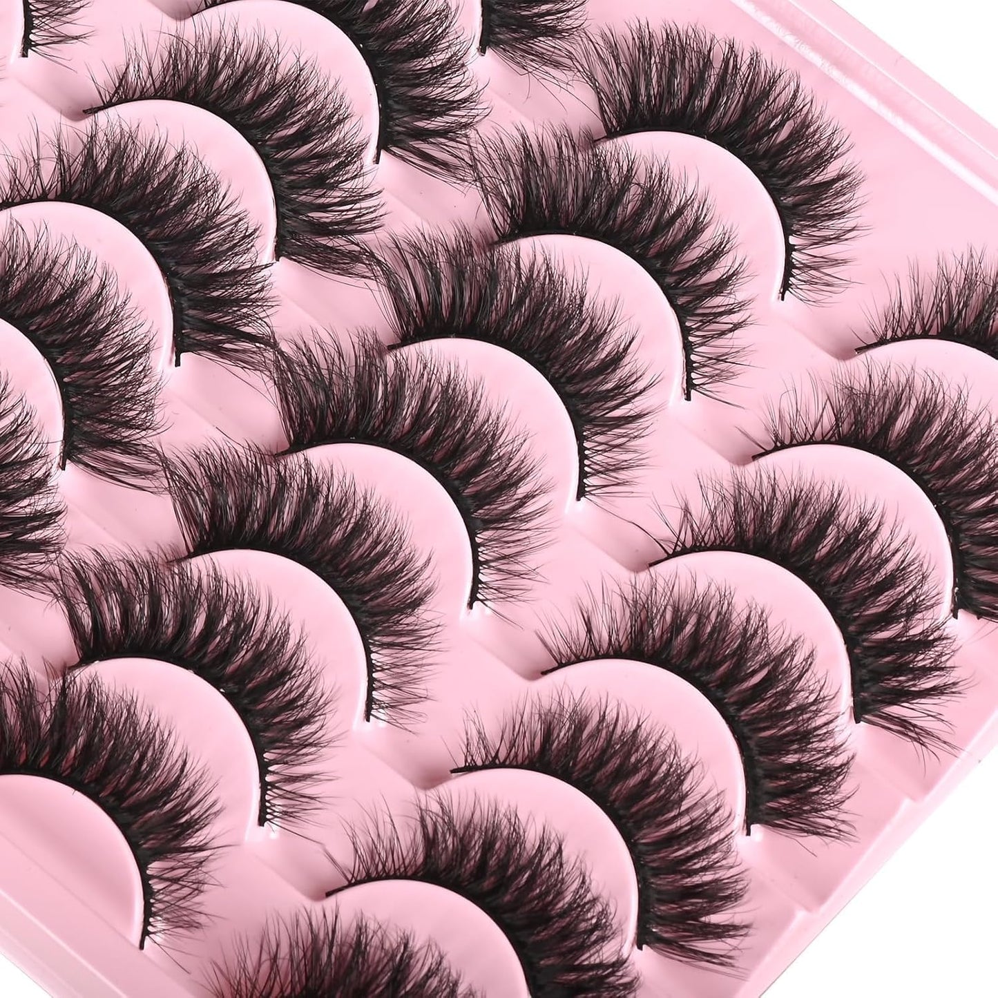 28 Pairs False Lashes - Natural Short Eyelashes, Mink Lash Pack - Cat Eye & Fox Eye Lashes
