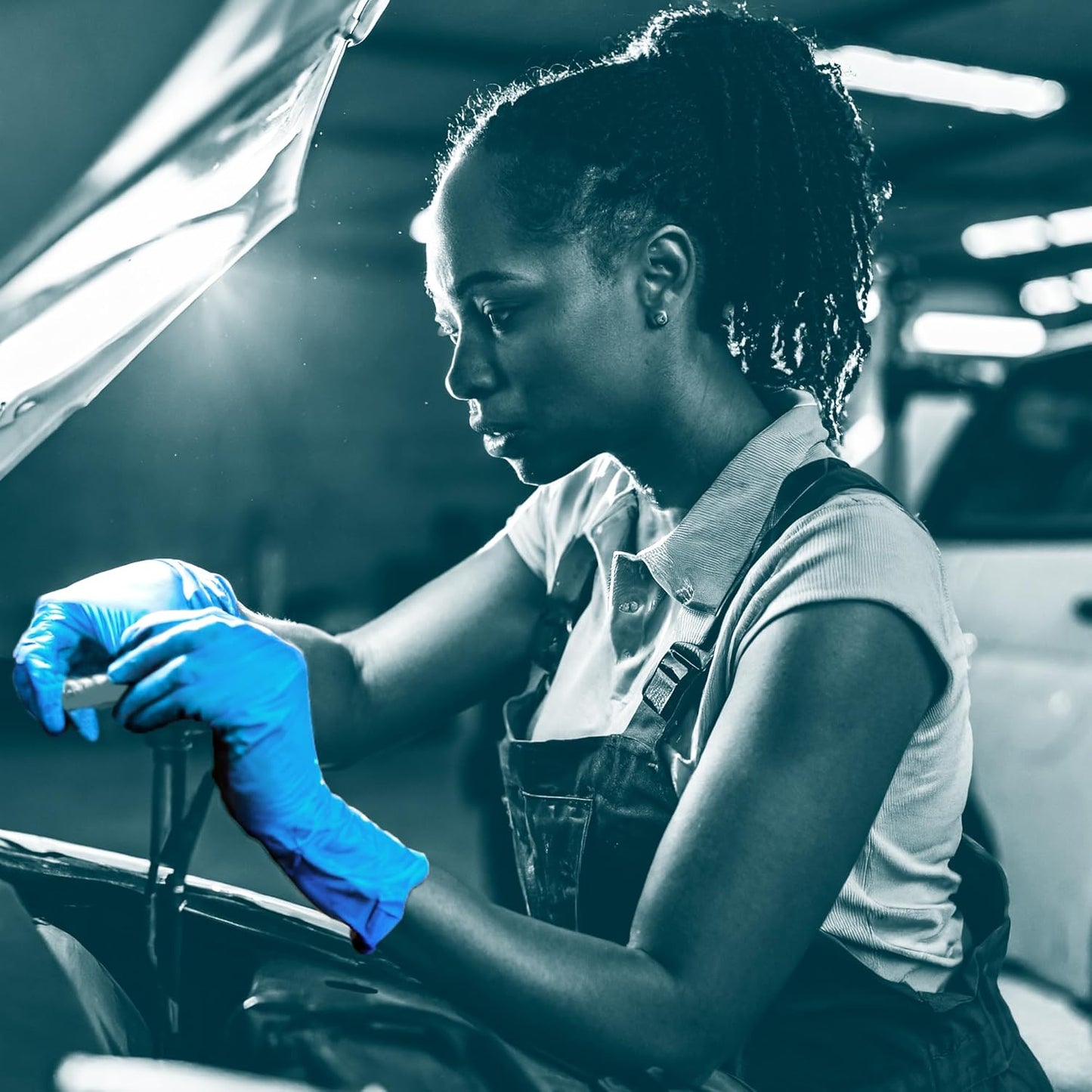 UNIGLOVES PRO.TECT Blue Nitrile Disposable Gloves, Extended Cuff, Nitrile Gloves, Size XL