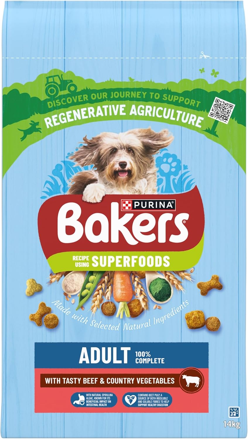 Bakers Adult Dog Beef & Veg Dry Food 14kg