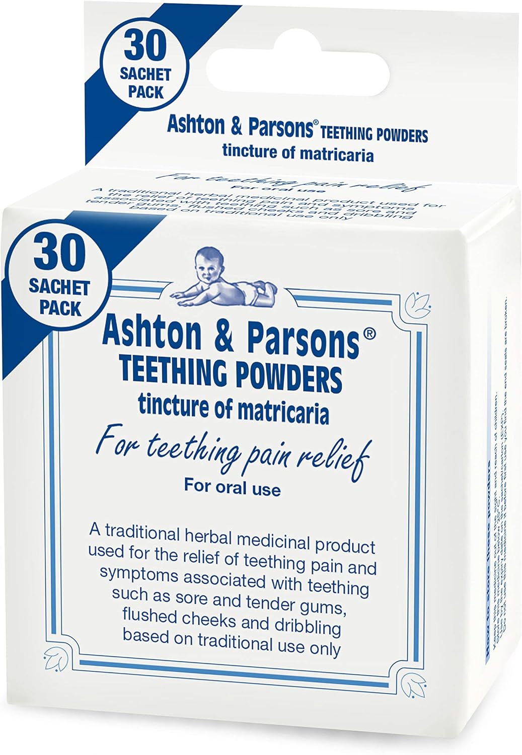 Ashton & Parsons Teething Powders, used to soothe teething pain and symptoms, for Babies From 3 Months+, natural traditional remedy, UK’s No1 teething brand in pharmacy*, Pack of 30.