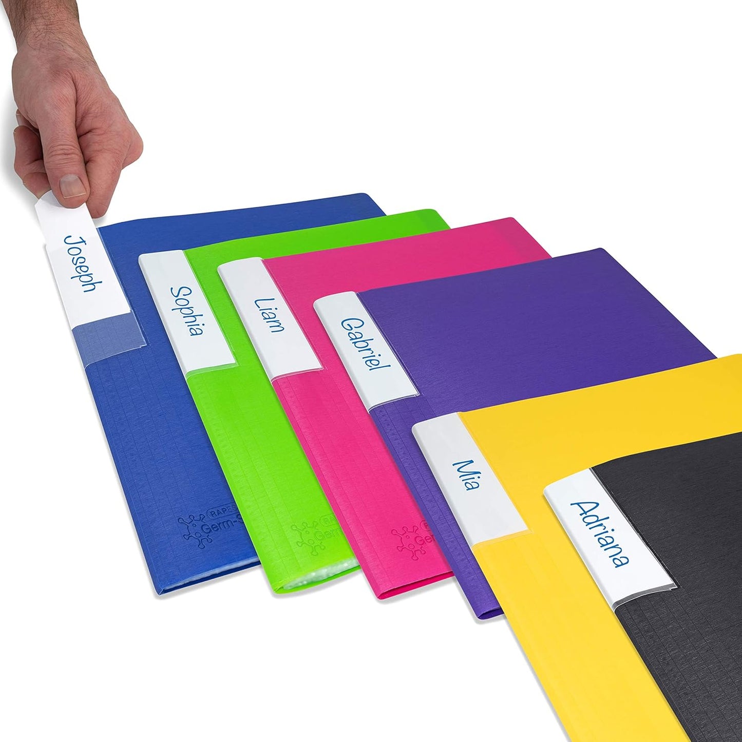 Rapesco 1646 Presentation Folder with Antibacterial Protection, 20 Pockets, A4, Assorted Colours, Pack of 6