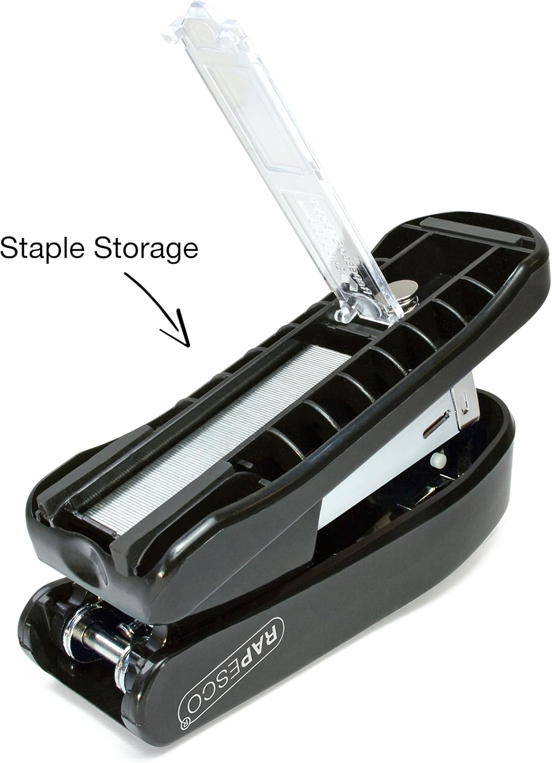 Rapesco R53800B1 Snapper Half-Strip Stapler, 20 Sheet Capacity, Black
