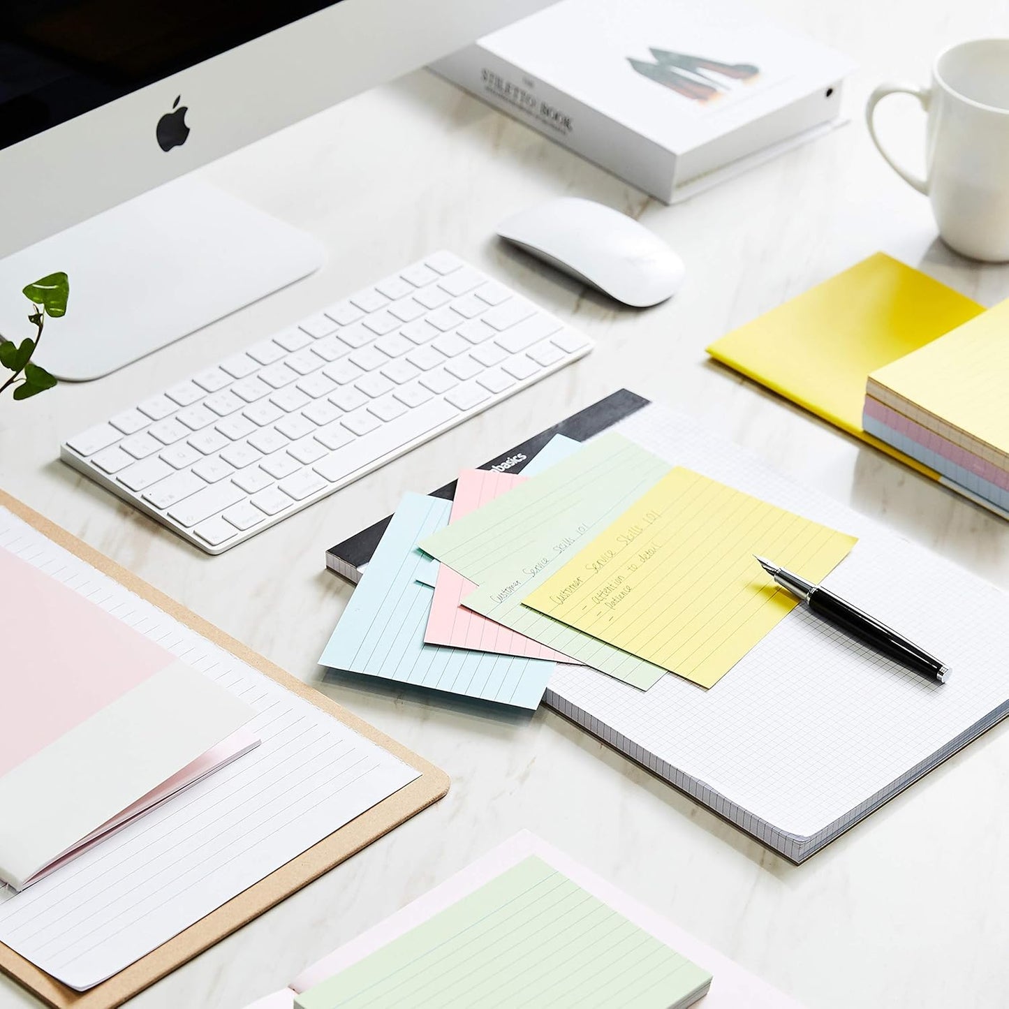 Amazon Basics A6 Ruled Index Cards, Assorted Neon Colours (Pack of 200)