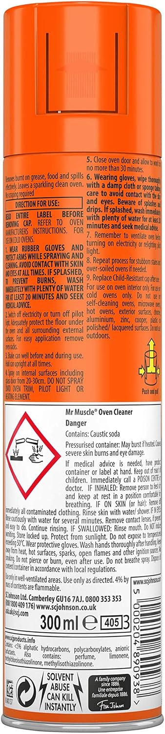 Mr Muscle Oven Cleaner, 300ml (Pack of 1), White