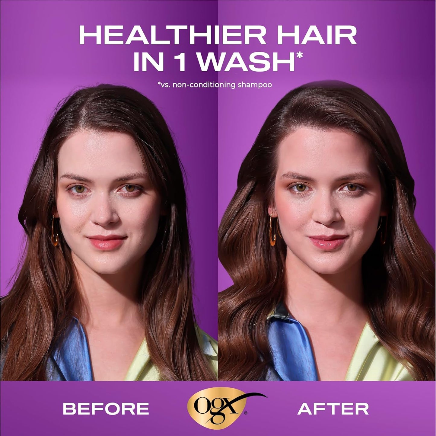 OGX Biotin and Collagen Volumising Hair Shampoo, Thick and Full, with Vitamin B7 Biotin, and Collagen, for Fine Hair, Sulfate Free Surfactants, 385ml