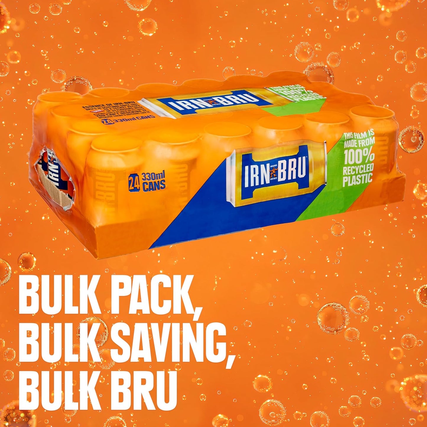 IRN-BRU Regular, 24 Pack Iconic Flavoured Fizzy Drinks Multipack Cans - 24 x 330ml Cans