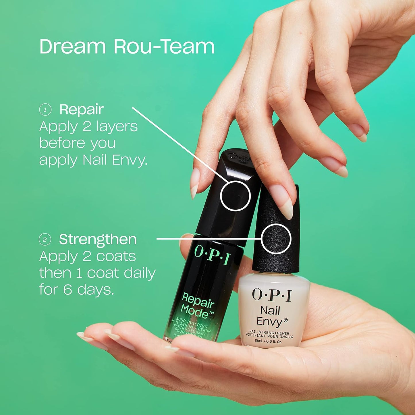 OPI Nail Envy Nail Polish | Nail Strengthener Treatment for Strong Natural Nails | Vegan Nail Repair and Strength for Damaged Nails I OPI Nail Polish, 15ml
