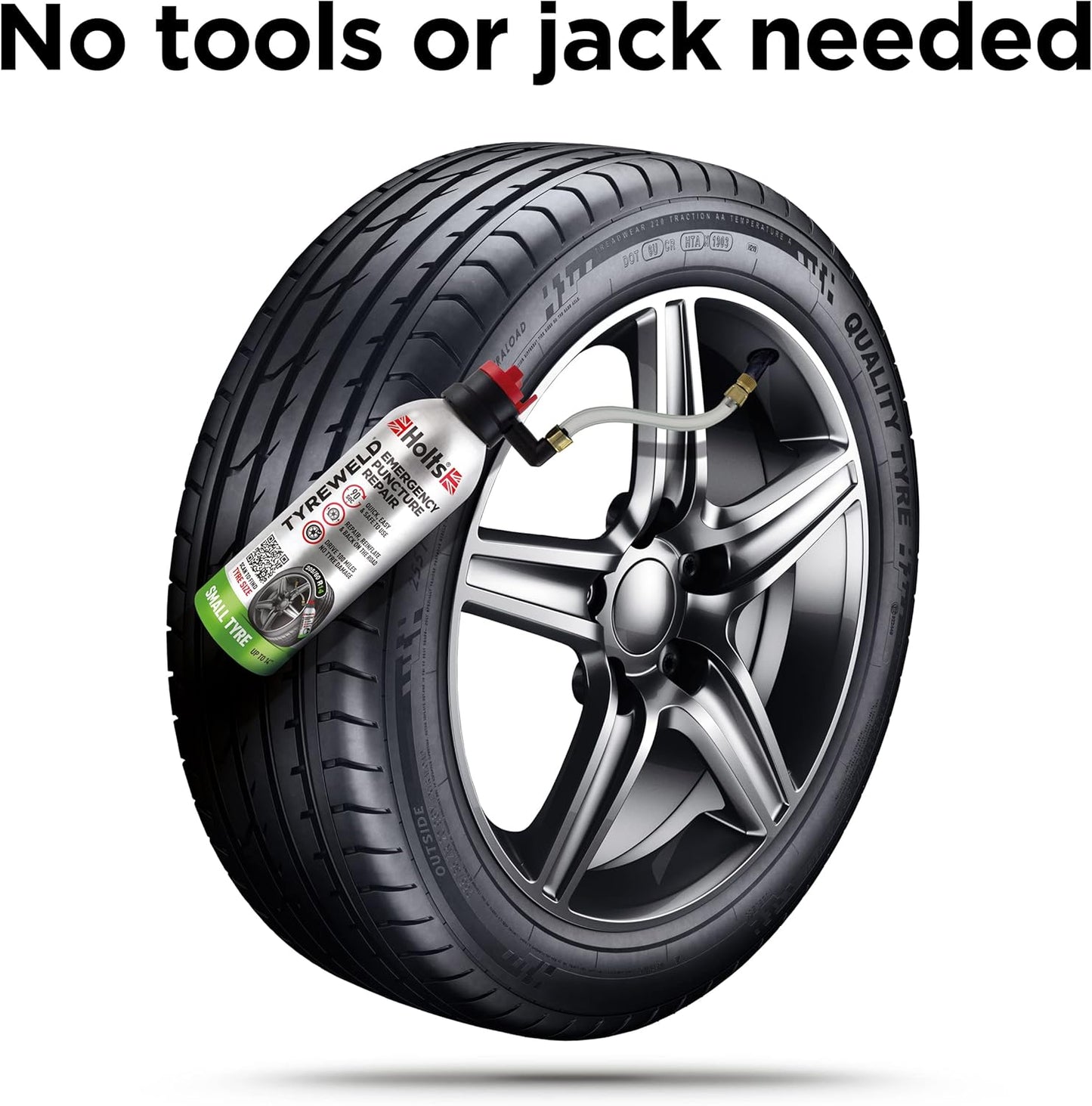 Holts Tyreweld Puncture Sealant Emergency Tyre Repair Foam Car Puncture Repair Kit Sealant, Quick & Easy Flat Tyre Foam, Drive Up To 100 Miles, No Tools Needed Unscented, 400ml , Pack of 1