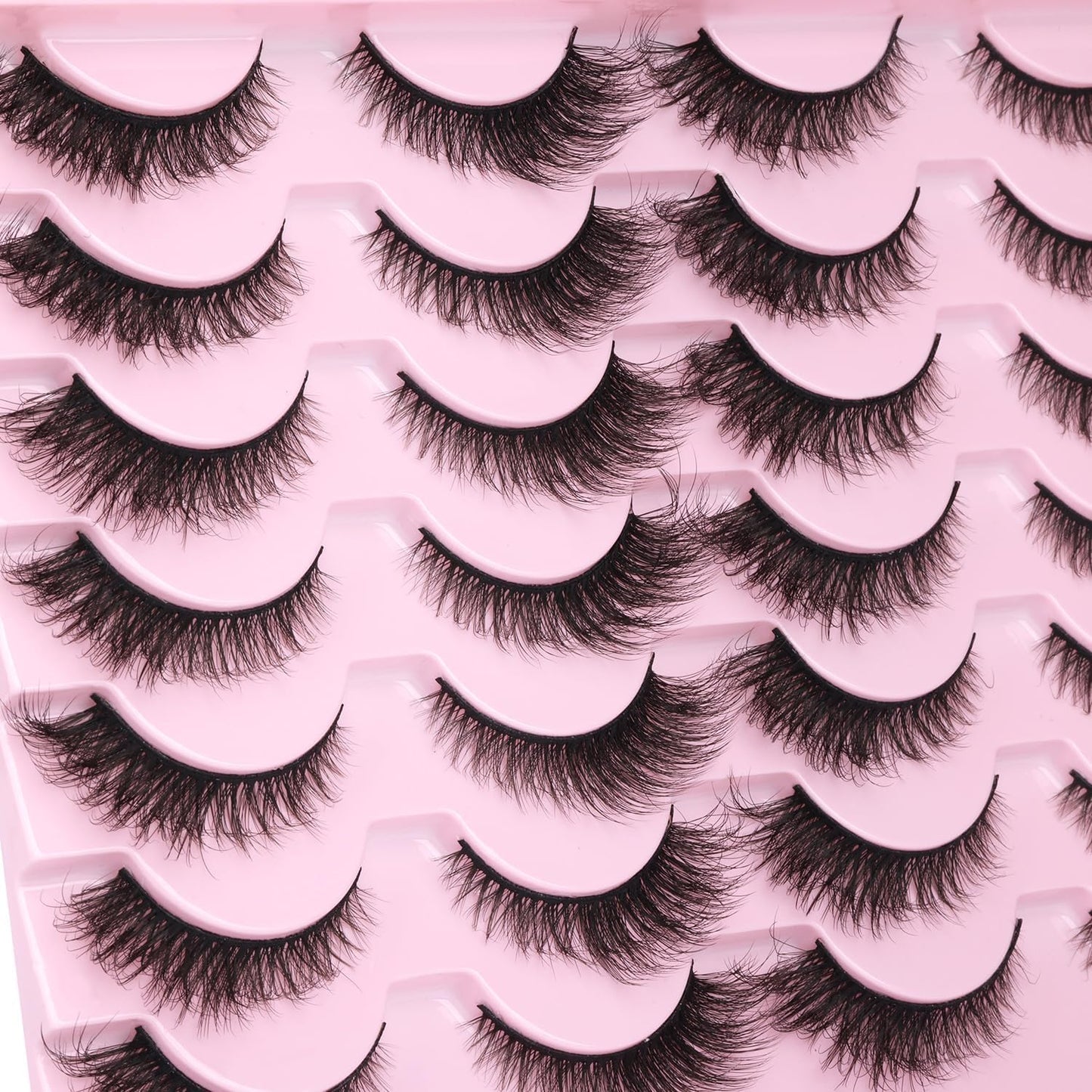 28 Pairs False Lashes - Natural Short Eyelashes, Mink Lash Pack - Cat Eye & Fox Eye Lashes