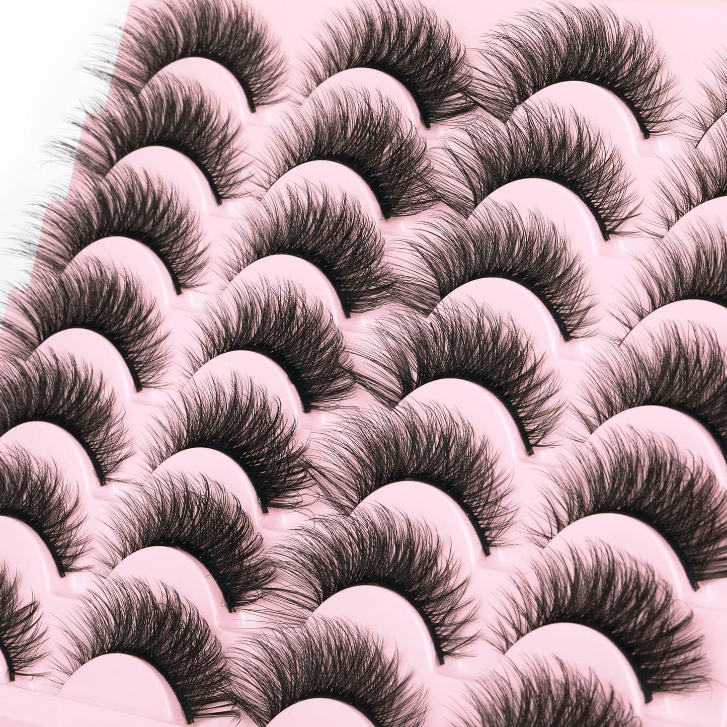 28 Pairs False Lashes - Natural Short Eyelashes, Mink Lash Pack - Cat Eye & Fox Eye Lashes